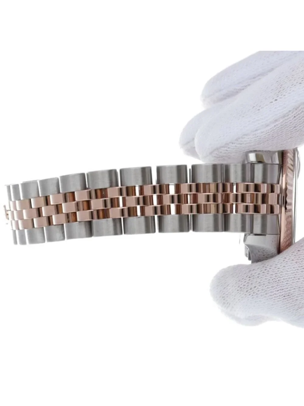 Rolex Datejust 26 Watch Jubilee 18k Pink Gold SS White Finish